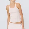 Éterne Chloe Rib Tank Top In Dusty Pink In Neutral