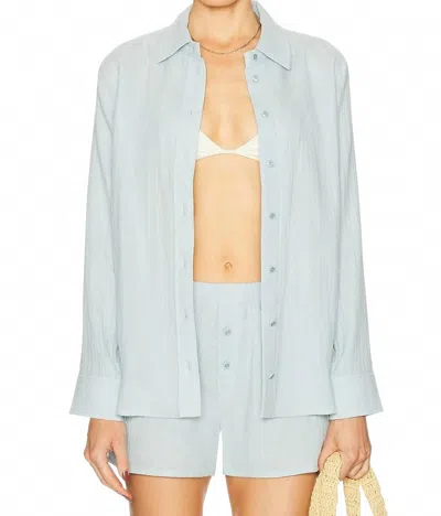 ÉTERNE CONSTANCE GAUZE SHIRT IN DUSTY BLUE