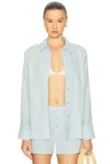Éterne Constance Gauze Shirt In Dusty Blue In Blue