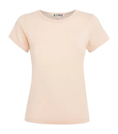 Éterne Cotton-blend Crew-neck T-shirt In Pink
