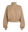 Éterne Cropped Embroidered Cotton And Modal-blend Jersey Sweatshirt In Neutral