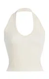 Éterne Cotton-blend Halter Top In White