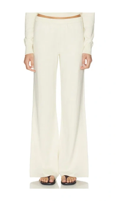 Éterne Cotton Cashmere Wide Leg Lounge Pant In Neutral