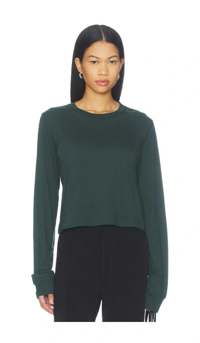 Éterne Cotton Long Sleeve Boxy Tee In Green