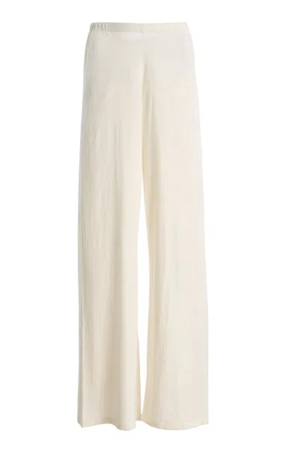 Éterne Cotton Low-waist Flared Pants In White