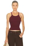 Éterne Cotton Rib Tank Top In Burgundy