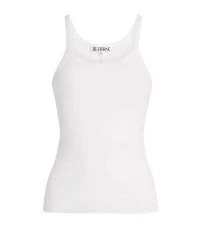 Éterne Cotton Ribbed Cami Top In White