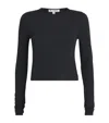 Éterne Long-sleeve Cropped T-shirt In Black
