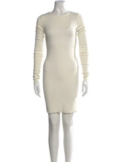 Pre-owned Éterne Crew Neck Knee-length Dress In Neutrals
