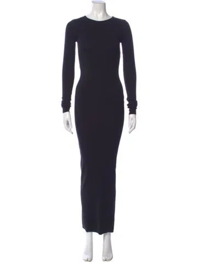 Pre-owned Éterne Crew Neck Long Dress In Black