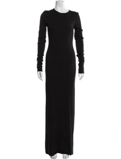 Pre-owned Éterne Crew Neck Long Dress In Black