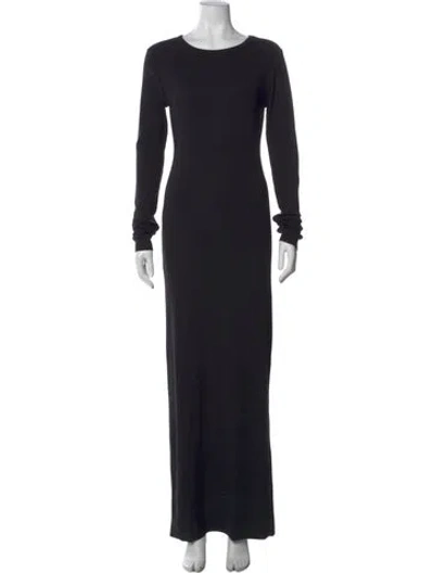 Pre-owned Éterne Crew Neck Long Dress In Black