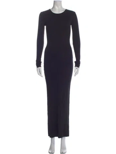 Pre-owned Éterne Crew Neck Long Dress In Black