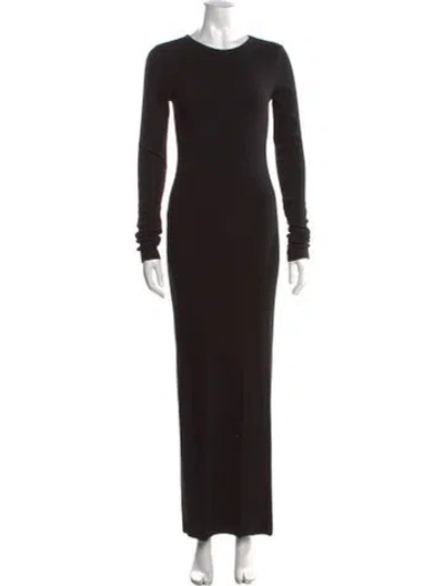 Pre-owned Éterne Crew Neck Long Dress In Black