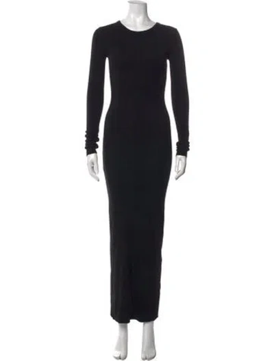 Pre-owned Éterne Crew Neck Long Dress In Black