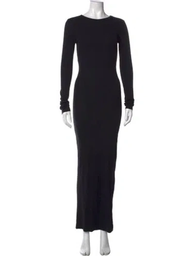 Pre-owned Éterne Crew Neck Long Dress In Black