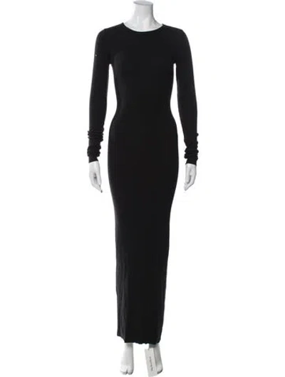 Pre-owned Éterne Crew Neck Long Dress In Black