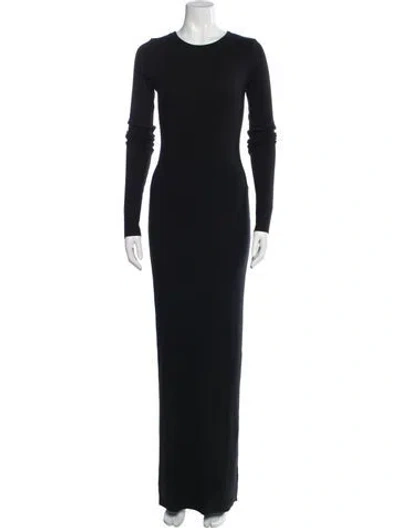 Pre-owned Éterne Crew Neck Long Dress In Black