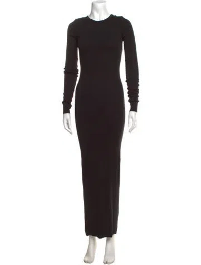 Pre-owned Éterne Crew Neck Long Dress In Black