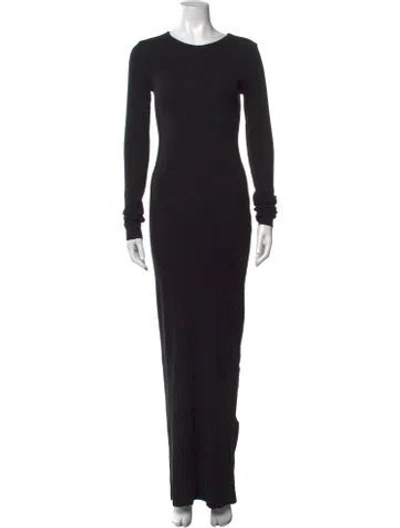 Pre-owned Éterne Crew Neck Long Dress In Black