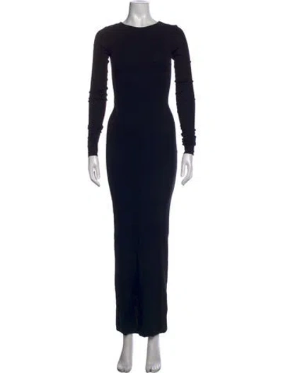 Pre-owned Éterne Crew Neck Long Dress In Black