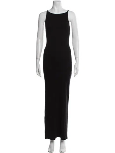 Pre-owned Éterne Crew Neck Long Dress In Black