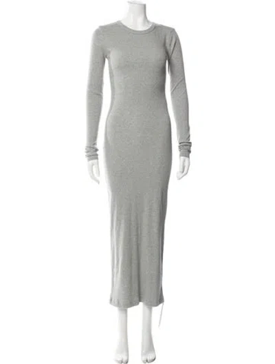 Pre-owned Éterne Crew Neck Long Dress In Grey
