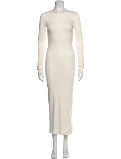 Pre-owned Éterne Crew Neck Long Dress In Neutral