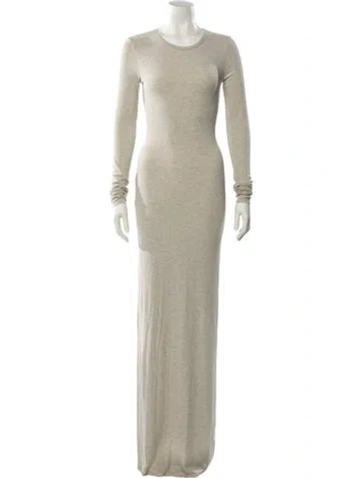 Pre-owned Éterne Crew Neck Long Dress In Neutral