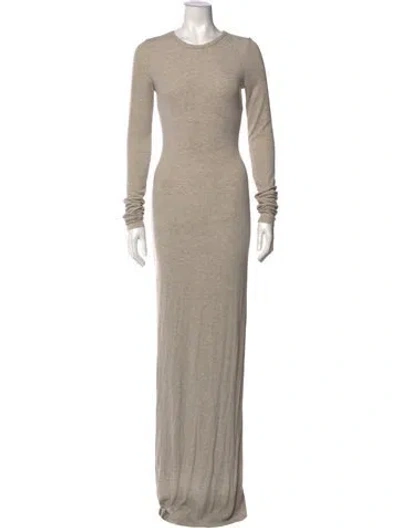 Pre-owned Éterne Crew Neck Long Dress In Neutral
