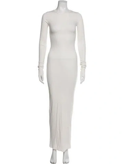 Pre-owned Éterne Crew Neck Long Dress In Neutral