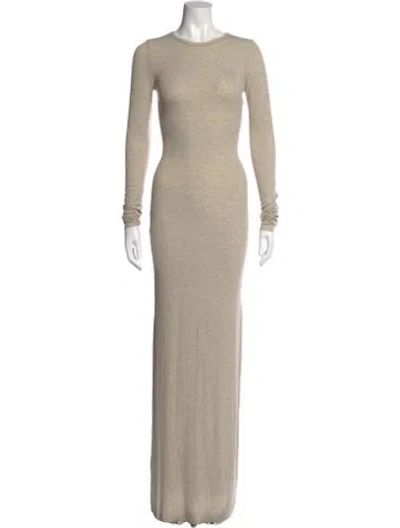Pre-owned Éterne Crew Neck Long Dress In Neutral