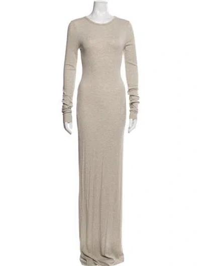 Pre-owned Éterne Crew Neck Long Dress In Neutral