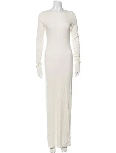 Pre-owned Éterne Crew Neck Long Dress In Neutral