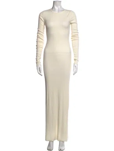Pre-owned Éterne Crew Neck Long Dress In Neutral
