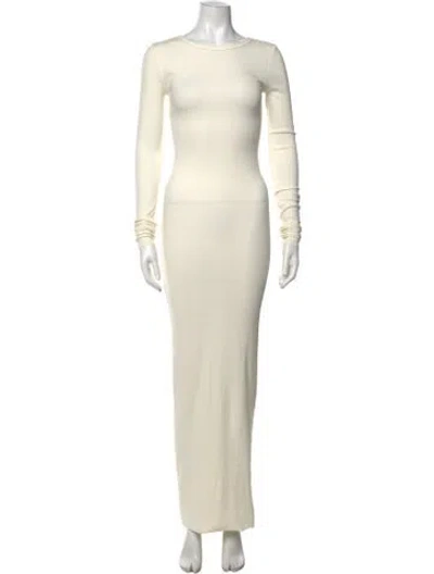 Pre-owned Éterne Crew Neck Long Dress In Neutrals