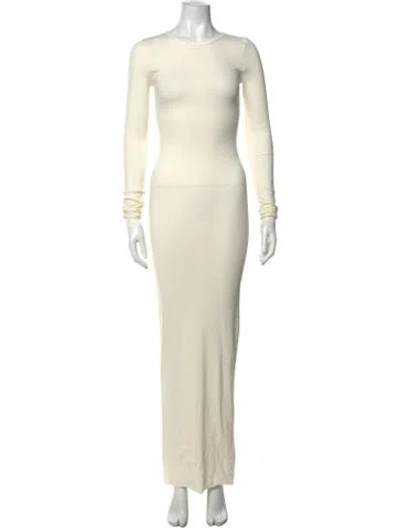 Pre-owned Éterne Crew Neck Long Dress In Neutrals