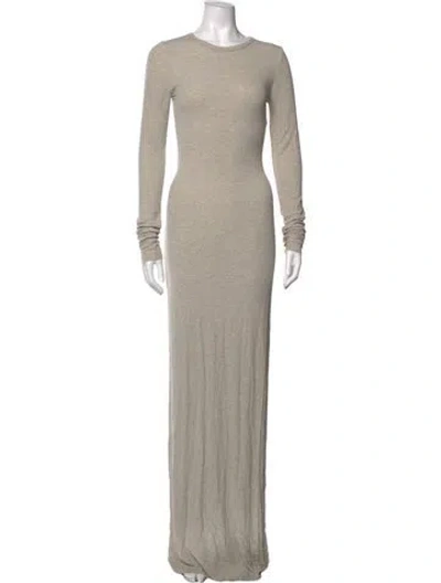 Pre-owned Éterne Crew Neck Long Dress In Neutrals