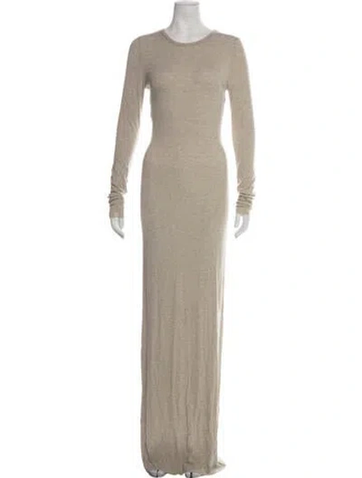 Pre-owned Éterne Crew Neck Long Dress In Neutrals