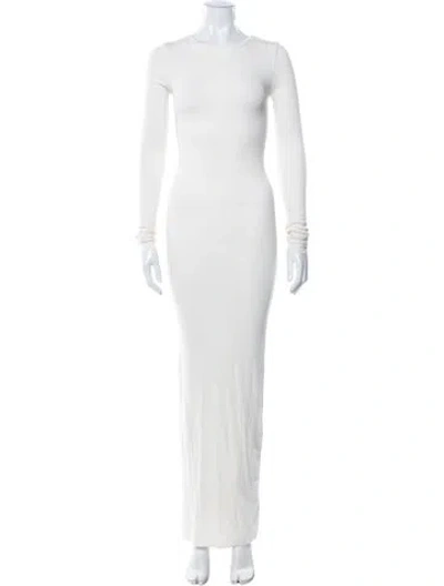 Pre-owned Éterne Crew Neck Long Dress In Neutrals