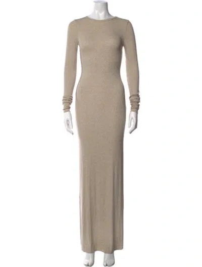 Pre-owned Éterne Crew Neck Long Dress In Neutrals