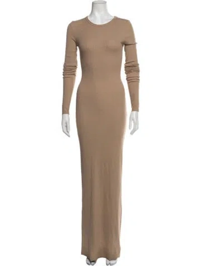 Pre-owned Éterne Crew Neck Long Dress In Neutrals