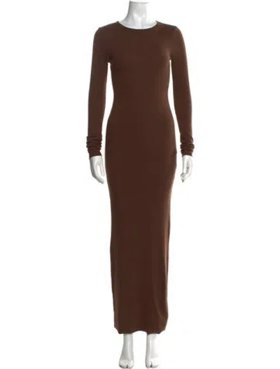 Pre-owned Éterne Crew Neck Long Dress W/ Tags In Brown