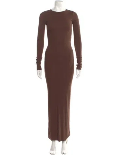 Pre-owned Éterne Crew Neck Long Dress W/ Tags In Brown