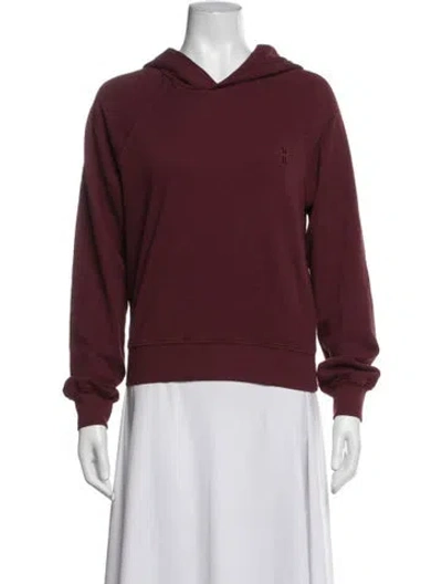 Pre-owned Éterne Crew Neck Long Sleeve Hoodie In Burgundy