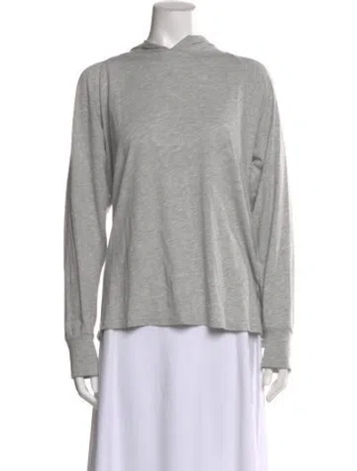 Pre-owned Éterne Crew Neck Long Sleeve Hoodie In Gray