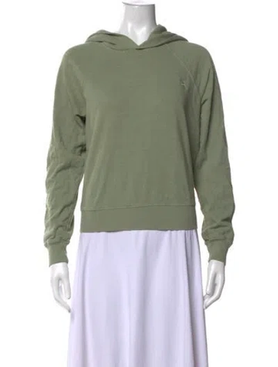 Pre-owned Éterne Crew Neck Long Sleeve Hoodie In Green