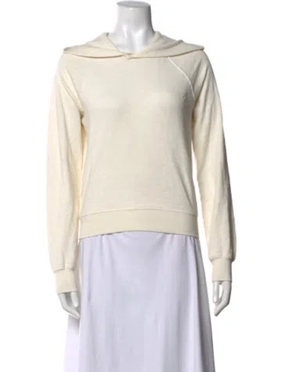 Pre-owned Éterne Crew Neck Long Sleeve Hoodie In White