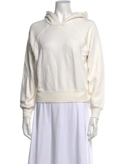 Pre-owned Éterne Crew Neck Long Sleeve Hoodie In White