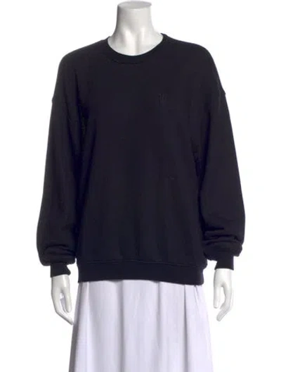 Pre-owned Éterne Crew Neck Long Sleeve Sweatshirt In Black